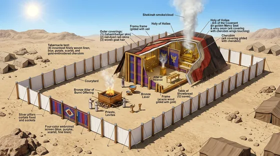 Illustrated cutaway of the tabernacle
